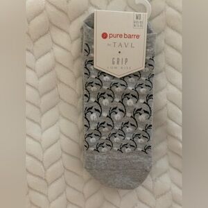 Pure Barre Light Gray Grip Socks - Low Rise [Medium]
